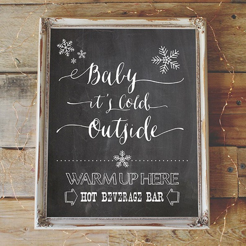Baby it's Cold Outside Hot Chocolate Bar Printable Kit, Christmas Printable, Christmas Digital Design, Winter Print, Hot Chocolate Bar Kit image 2