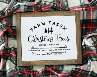 Farm Fresh Christmas Trees Printable, Christmas Design, Christmas Digital Design, Christmas Print, Farmhouse Christmas, Rustic Christmas