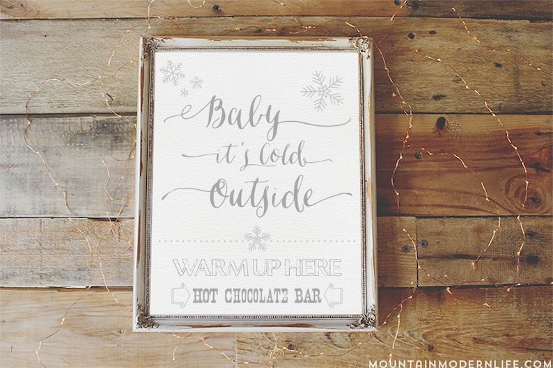 Baby it's Cold Outside Hot Chocolate Bar Printable Kit, Christmas Printable, Christmas Digital Design, Winter Print, Hot Chocolate Bar Kit image 6