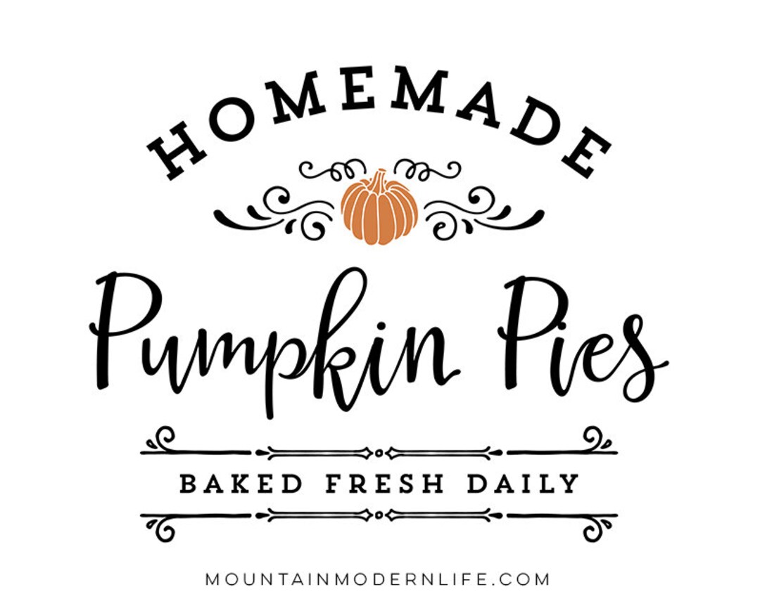Homemade Pumpkin Pies Printable, Fall Printable, Fall Digital Download, Pumpkin Print, Pumpkin ...