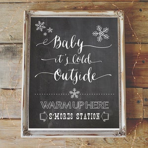 Baby it's Cold Outside Hot Chocolate Bar Printable Kit, Christmas Printable, Christmas Digital Design, Winter Print, Hot Chocolate Bar Kit image 3