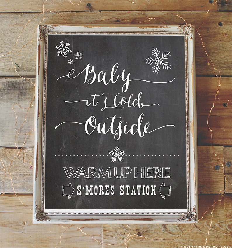 Baby it's Cold Outside Hot Chocolate Bar Printable Kit, Christmas Printable, Christmas Digital Design, Winter Print, Hot Chocolate Bar Kit image 3