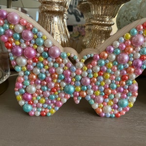 Pearl Decorated Wooden Butterfly