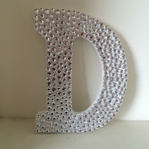 Letra de madera con diamantes de imitación personalizable, decoración de pared para colgar