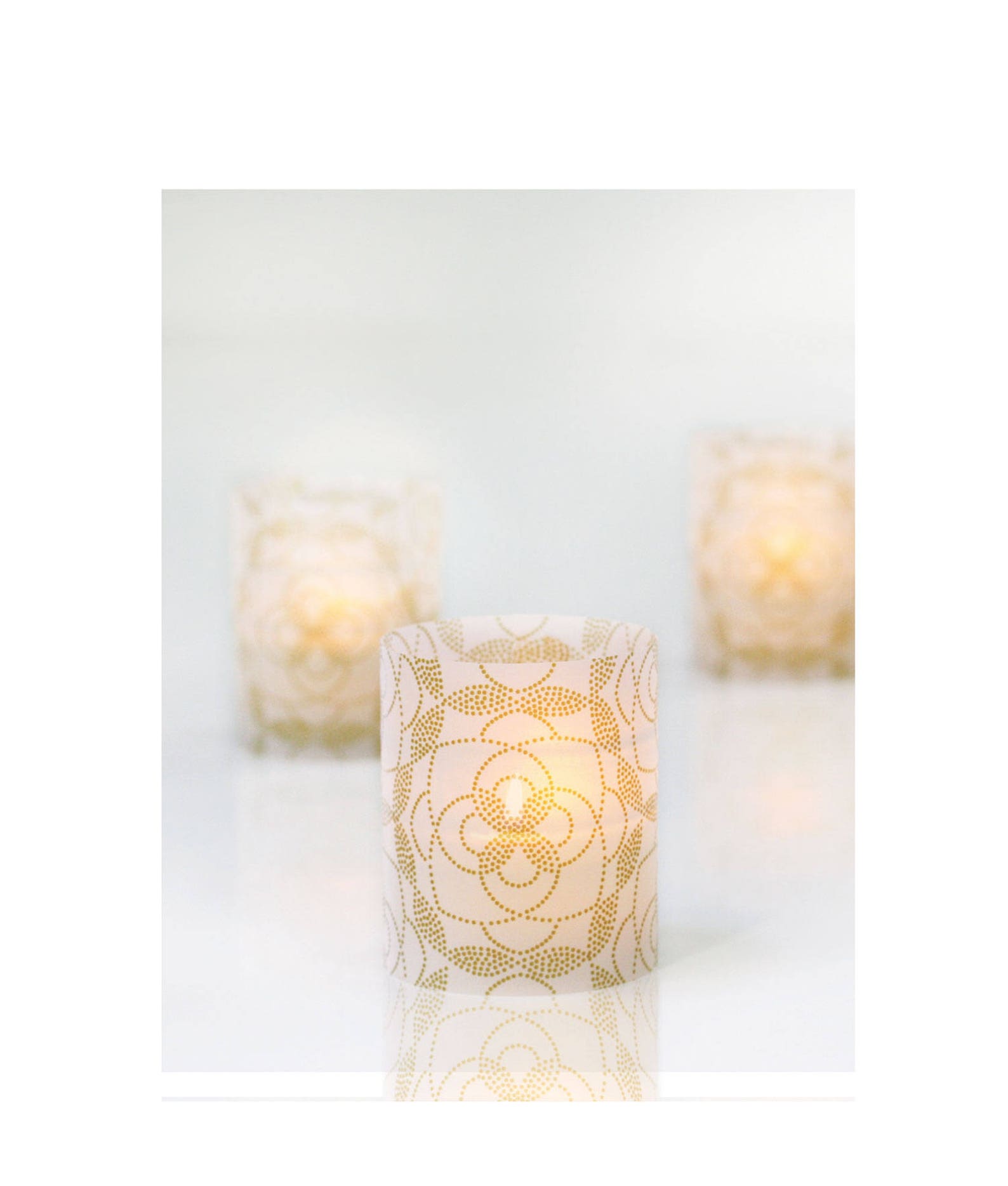 Candle Wraps for Votives and Tea Lights Floral Dot Vellum Etsy