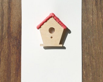 Birdhouse Brooch