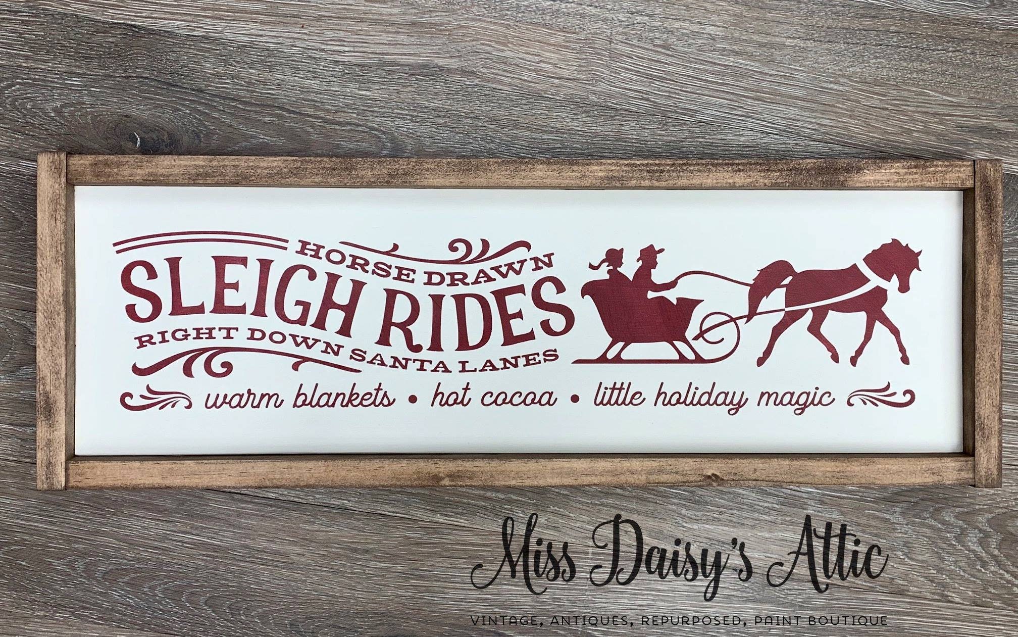 Horse Drawn Sleigh Rides Wooden Sign | Etsy