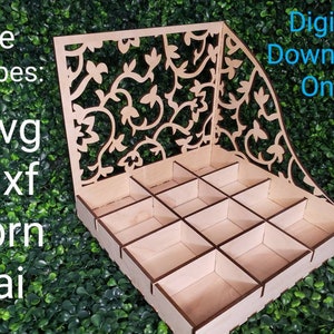 Jewelry Organizer - Vine Design, Laser Cutter, Digital Download, .svg, .dxf, .lbrn