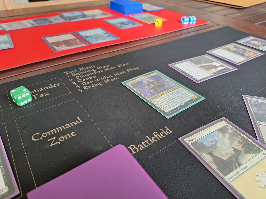 TCG Commander Playmat - 12x24 Leatherette Mat With Labels - Custom Game ...
