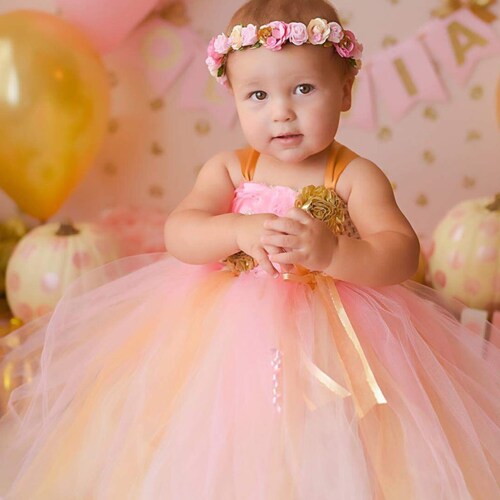 Pink and Gold Birthday Tutu Dress Pink and Gold 1st Birthday Etsy