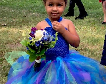 Peacock Flower Girl Dress