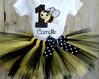 Bee 1st Birthday Tutu Outfit, Bumble Bee, Yellow and Black