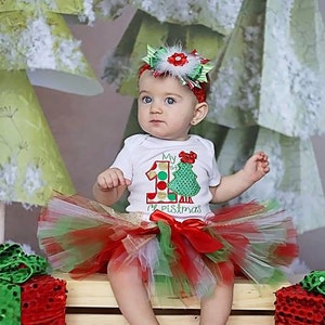 1st Christmas Tutu Outfit, Baby Christmas Tutut Outfit