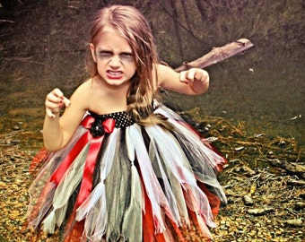  Medium Girl Girl's Zombie Queen Costume, White/Pink/Gray