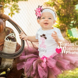 Cowgirl Tutu Outfit, Farm Party Tutu Outfit, 1st Birthday Outfit, Any Number On Shirt
