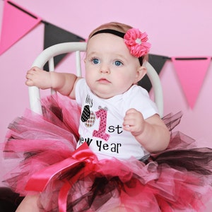 1st New Years Tutu Outfit With Matching Headband, First New Years Eve Tutu