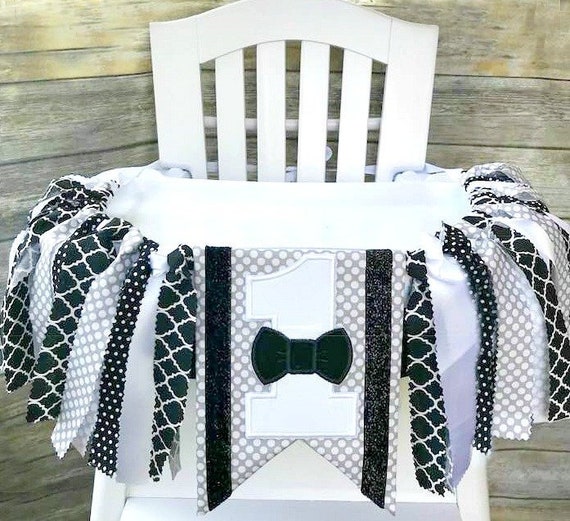 Suspender Bowtie 1st Birthday High Chair Banner Boy Highchair Etsy
