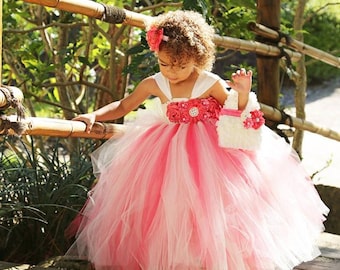 Coral 803 Flower Girl Bridesmaids Elegant Summer Toddler Girl Dress #35 