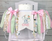 Elephant Floral Jungle Safari, 1st Birthday High Chair Tutu, High Chair Banner, 1st Birthday Cake Smash, HighChair Banner, Highchair
