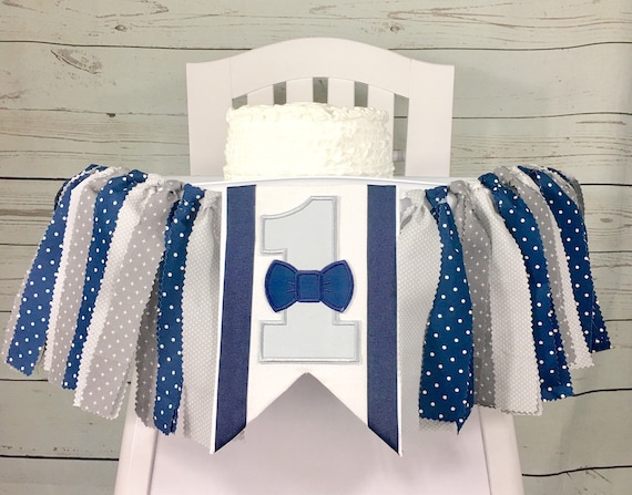 Suspender Bowtie 1st Birthday High Chair Banner Boy Highchair Etsy