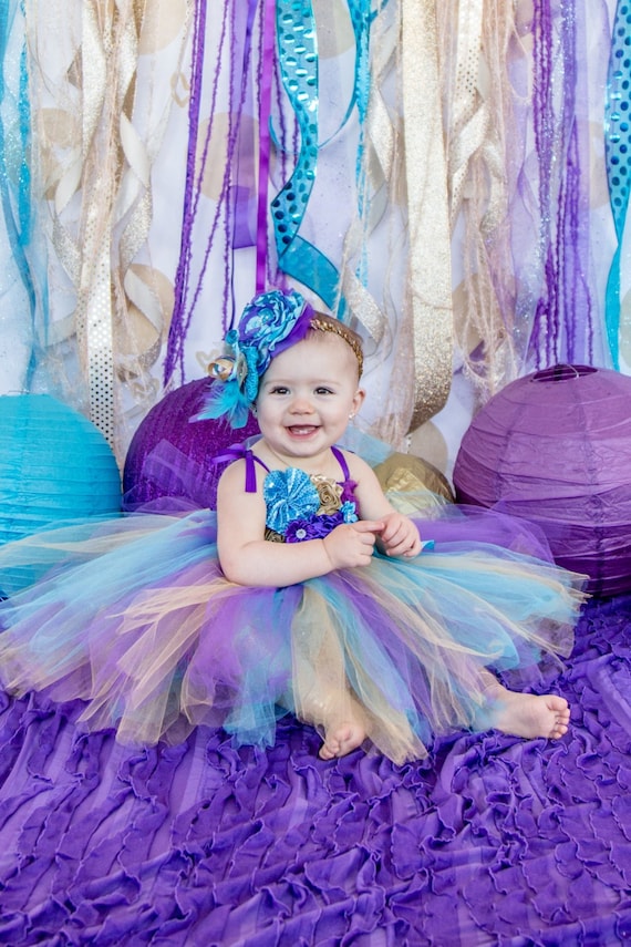 Mermaid 1st Birthday Tutu Dress, Under the Sea 1st Birthday Dress