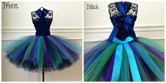 peacock flower girl dress