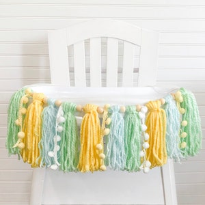 Ice Cream Donut Birthday High Chair Yarn Tassel Banner, High Chair Banner, Cake Smash Backdrop Banner, First Birthday,