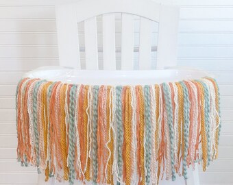 Boho Birthday High Chair Yarn Tassel Banner Garland, High Chair Banner, Cake Smash Backdrop Banner, First Birthday