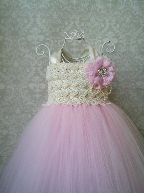 Cream And Pink Flower Dress main image 1