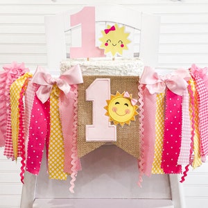 Sun Sunshine 1st Birthday High Chair Banner, Can Do Custom Themes, High Chair Banner, Sunshine Banner, 1st Birthday Cake Smash, Wall Banner