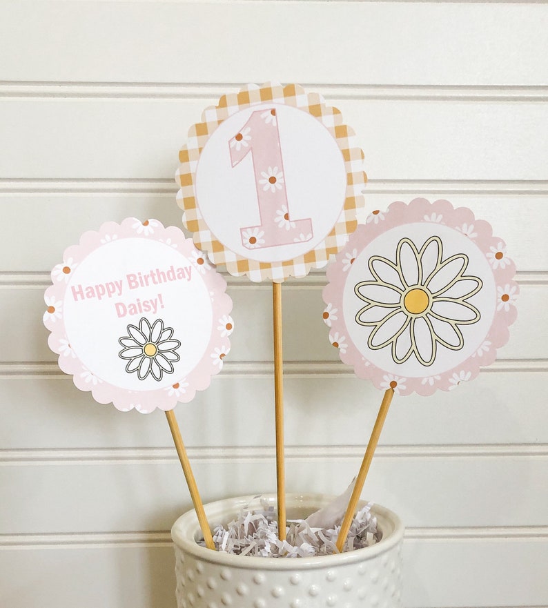 Boho Daisy Birthday High Chair Yarn Tassel Banner, High Chair Banner, Cake Smash Backdrop Banner, First Birthday, Monthly Banner zdjęcie 5