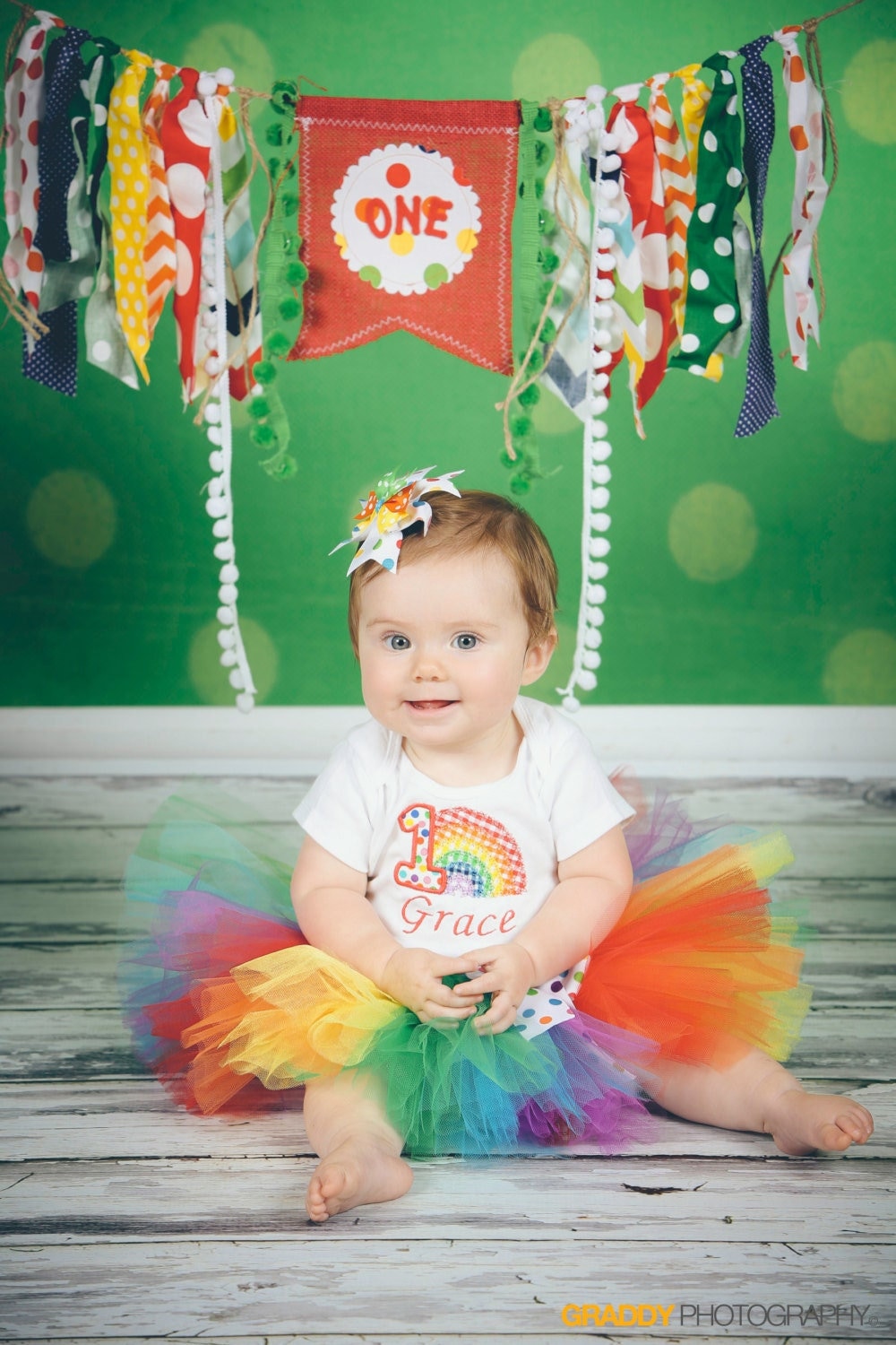 1st Birthday Rainbow Tutu Outfit, Cake Smash