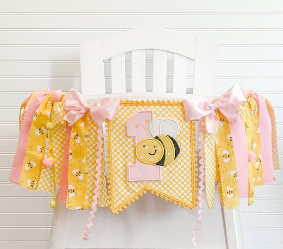 So Sweet To Be ONE Honey Bee Birthday High Chair Tutu, Honey Bee Fabric Banner, High Chair Banner, 1st Birthday Cake Smash