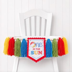 Guirnalda para silla alta de primer cumpleaños "One in the Sun", Guirnalda para silla alta de niño, Guirnalda de tela, Guirnalda para sesión de fotos de cumpleaños, Guirnalda de pared, Decoración de cumpleaños