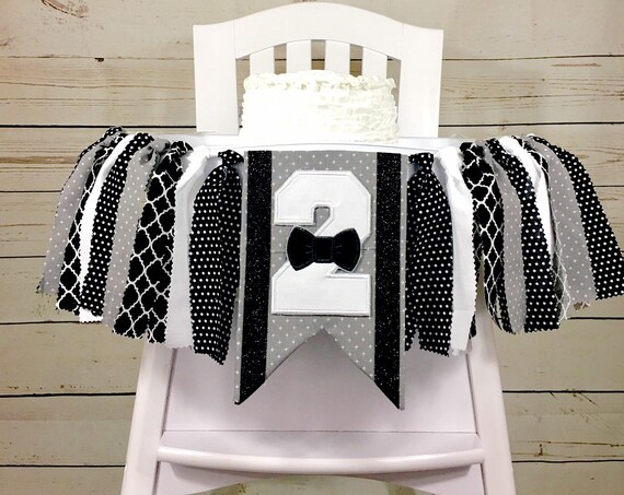 Suspender Bowtie 1st Birthday High Chair Banner Boy Highchair Etsy