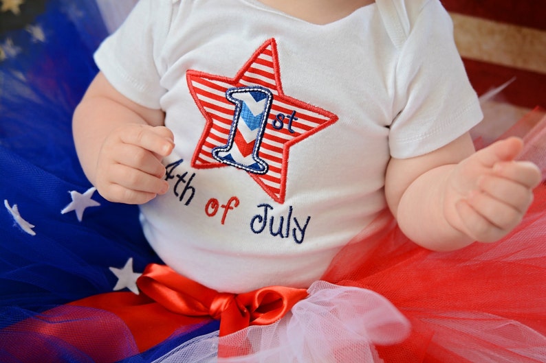 My First 4th of July Tutu Outfit, 4th of July Outfit, Fourth of July Tutu, 1st Fourth July Outfit image 5