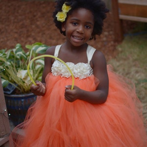 Orange and Cream Flower Girl Dress - Etsy