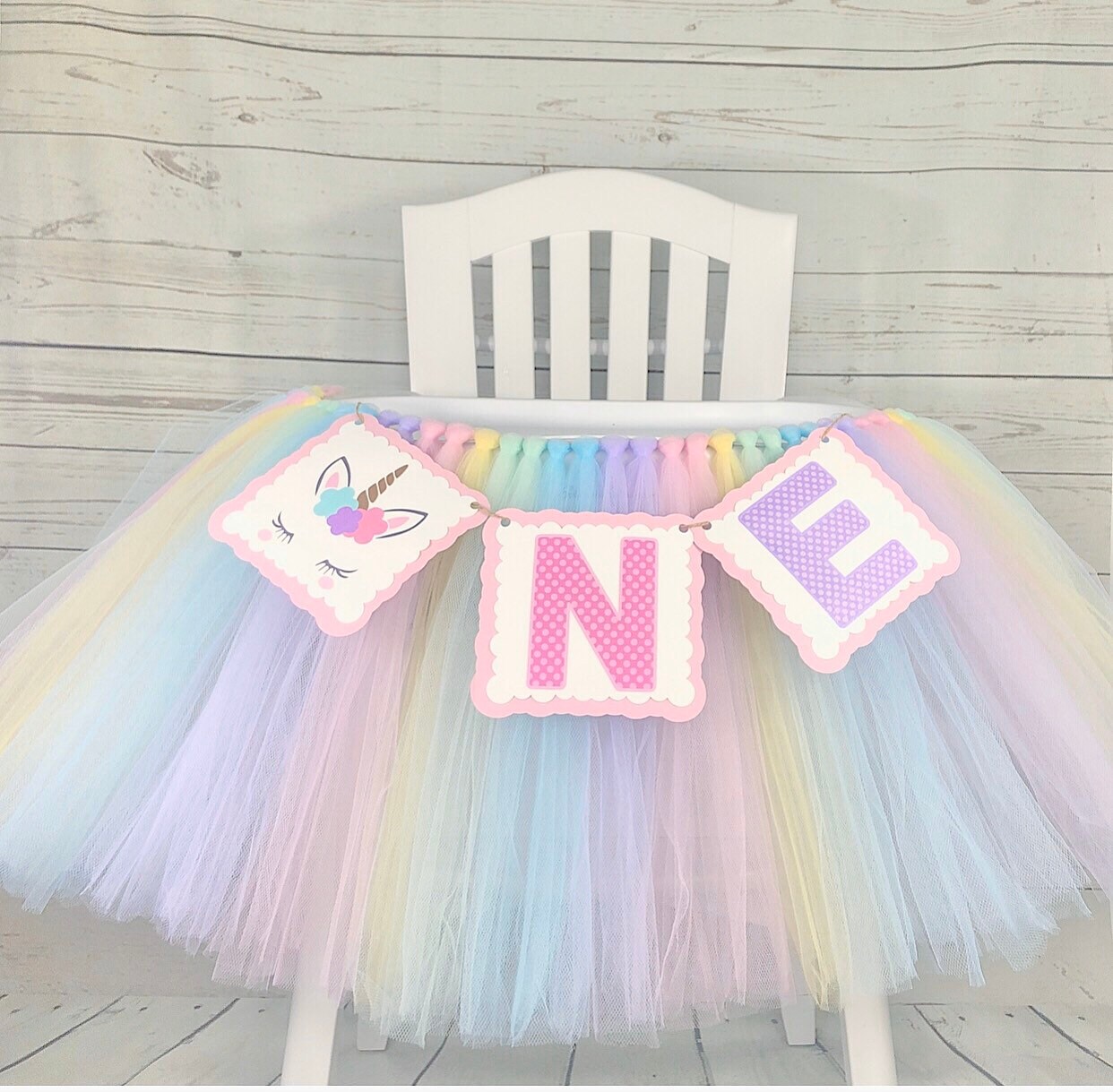 rainbow high chair tutu