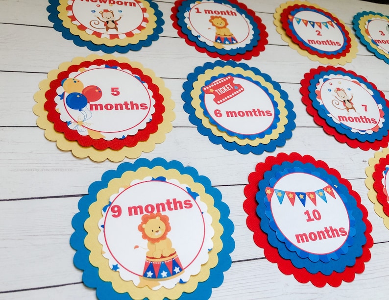 1st Birthday Circus High Chair Banner, Fabric Banner, Circus Birthday, Wall Garland, Carnival Birthday, Monthly Banner, Centerpiece image 4