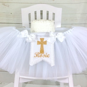 Communion High Chair Tutu, Banner, Can Be Used As Wall Banner, High Chair Tutu, Baptism Banner