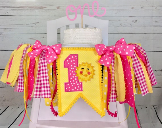 Sunshine 1st Birthday High Chair Banner Can Do Custom Themes Etsy