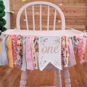 Boho Wildflower High Chair  Banner, Picnic 1st Birthday HighChair Banner, 1st Birthday Decor, Cake Smash, Farm, Barnyard, Summer,