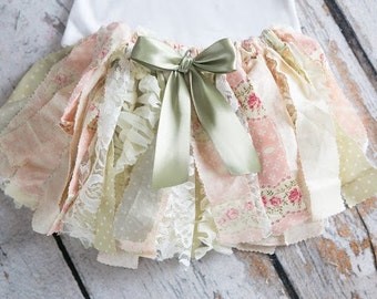 Tea Party Fabric Tutu, Princess Party Skirt, Princess Tutu