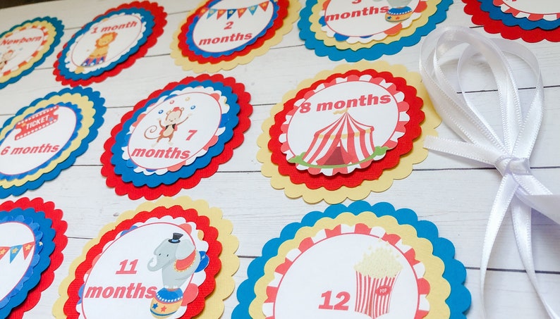 1st Birthday Circus High Chair Banner, Fabric Banner, Circus Birthday, Wall Garland, Carnival Birthday, Monthly Banner, Centerpiece image 5