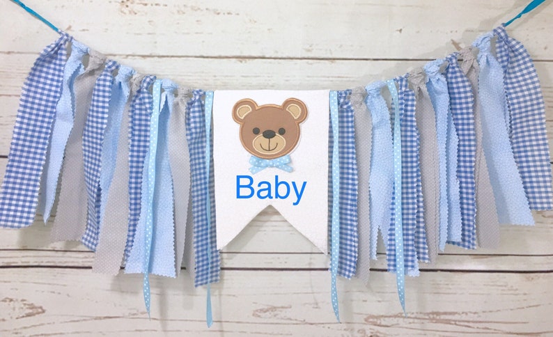 Boy Bear Baby Shower Banner Can Do Custom Themes High Chair Etsy