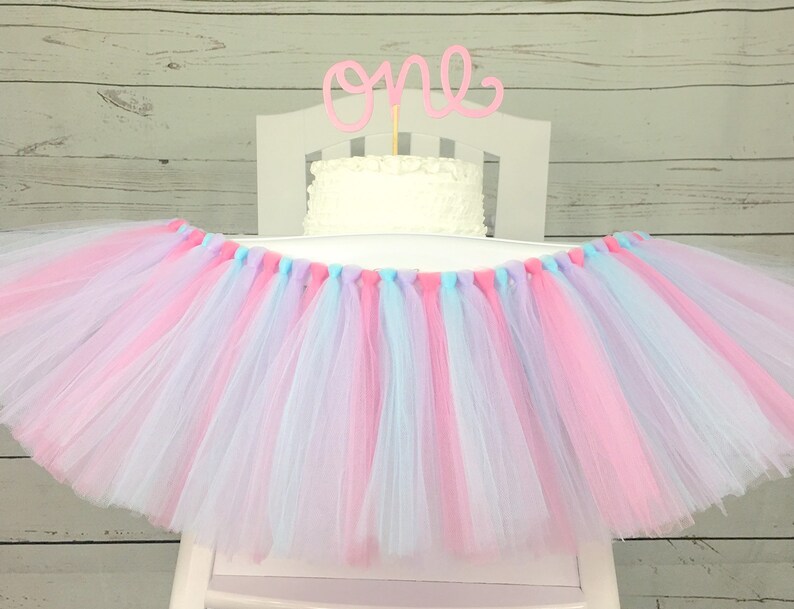 Aqua High Chair Banner Unicorn 1st Birthday High Chair Tulle Tutu Lavender Donut High Chair Banner Pink Cake Smash Prop