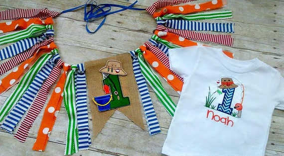 Fabric Banner The Big One Highchair Banner Wall Garland 1st Birthday Decor Fishing High Chair 1st Birthday Banner Cake Smash Banner