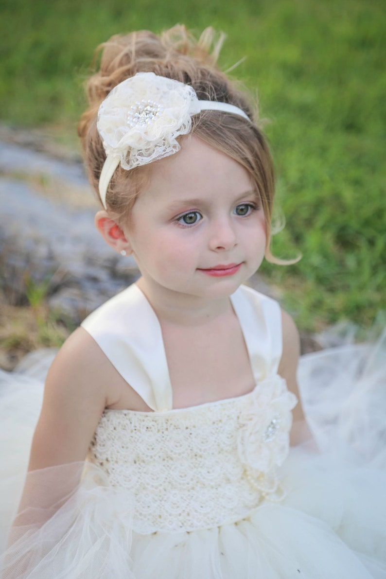 Ivory Lace Flower Girl Dress Etsy