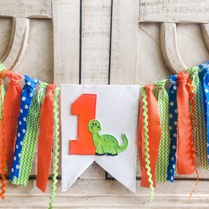 Dinosaur 1st Birthday High Chair Banner, Cake Smash Banner, Wall Banner, Dino Party