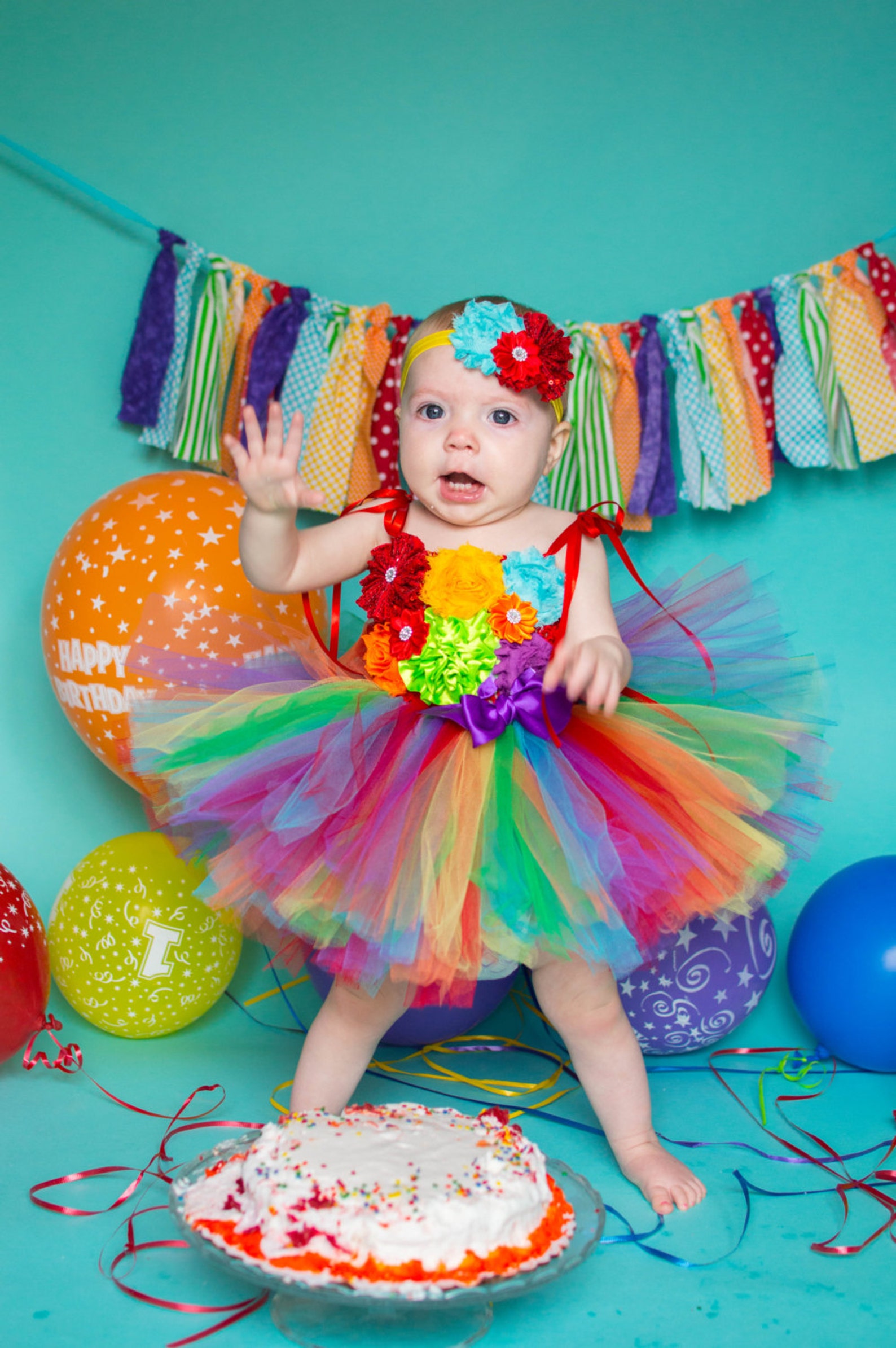 Birthday Rainbow Girl Dress main image 1